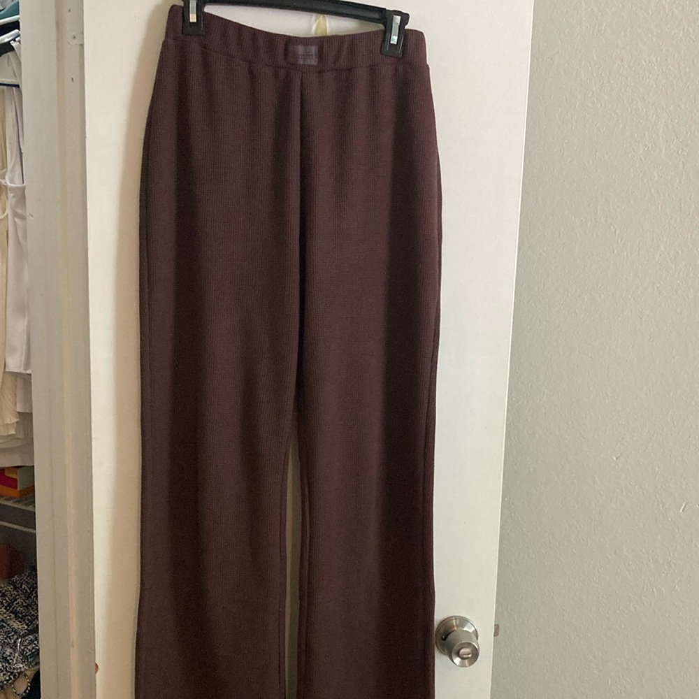 Comfrt brown sweatpants - waffle lounge relaxed